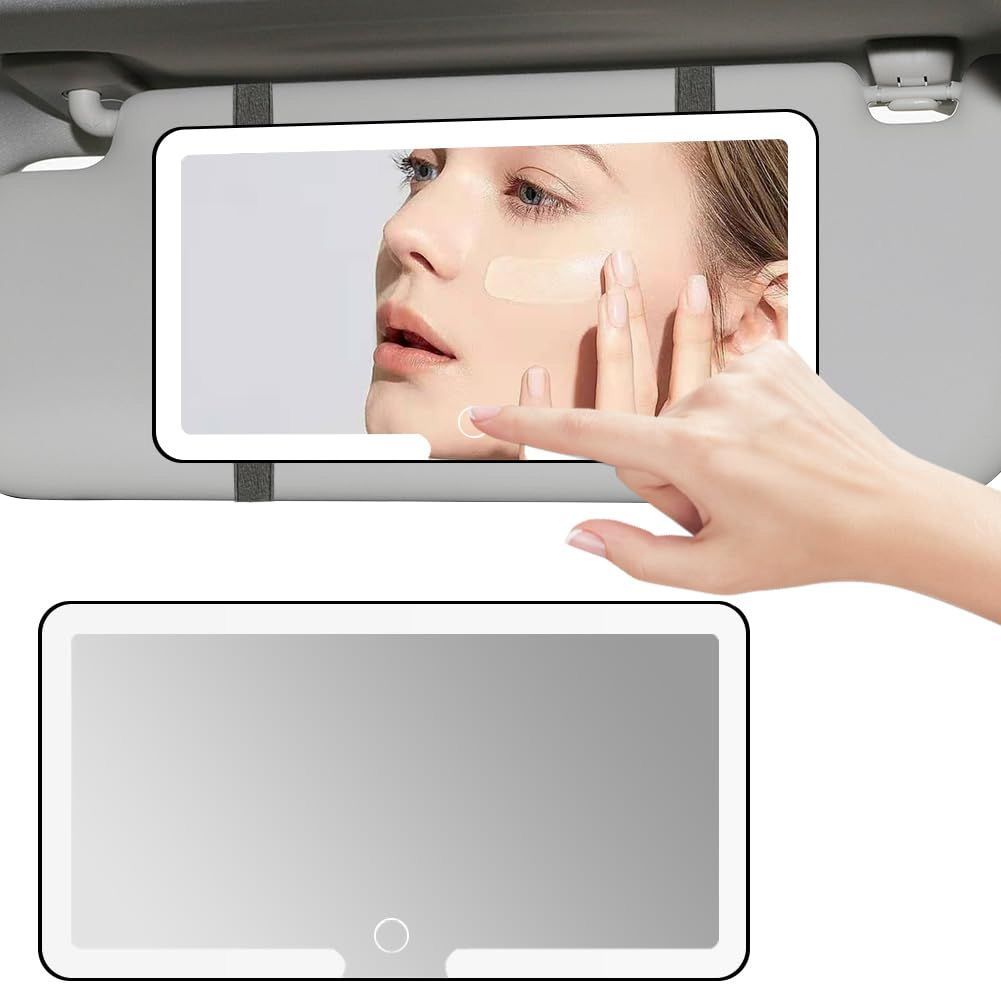 ESPEJO CON LUZ LED RECARGABLE PARA AUTO